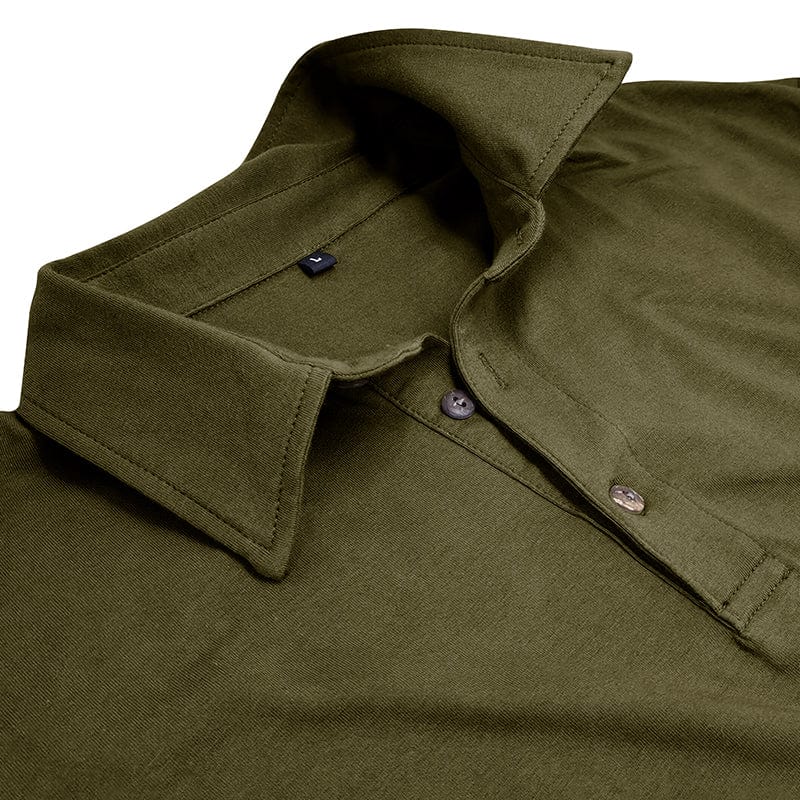 Premium Long-Sleeve Polo Shirt | Stylish Cotton Blend | Casual Wear - Satinni