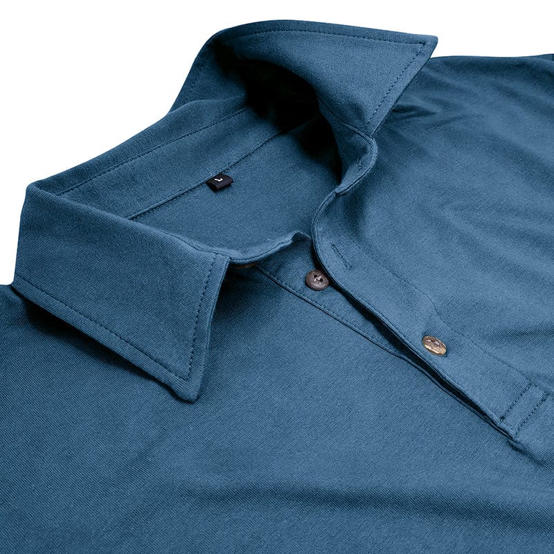 Premium Long-Sleeve Polo Shirt | Stylish Cotton Blend | Casual Wear - Satinni