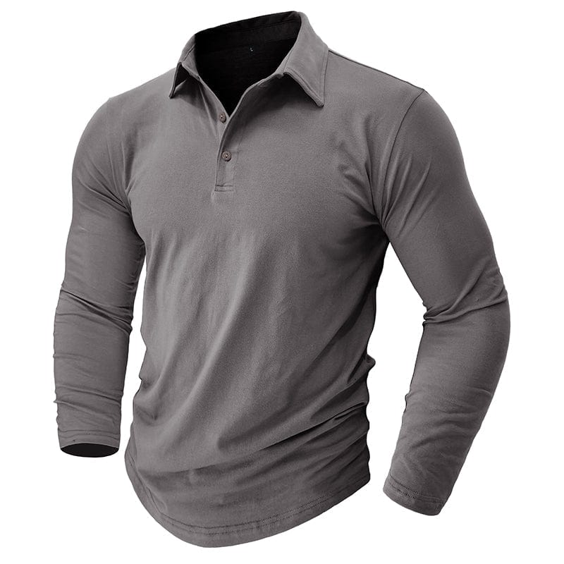 Premium Long-Sleeve Polo Shirt | Stylish Cotton Blend | Casual Wear - Satinni