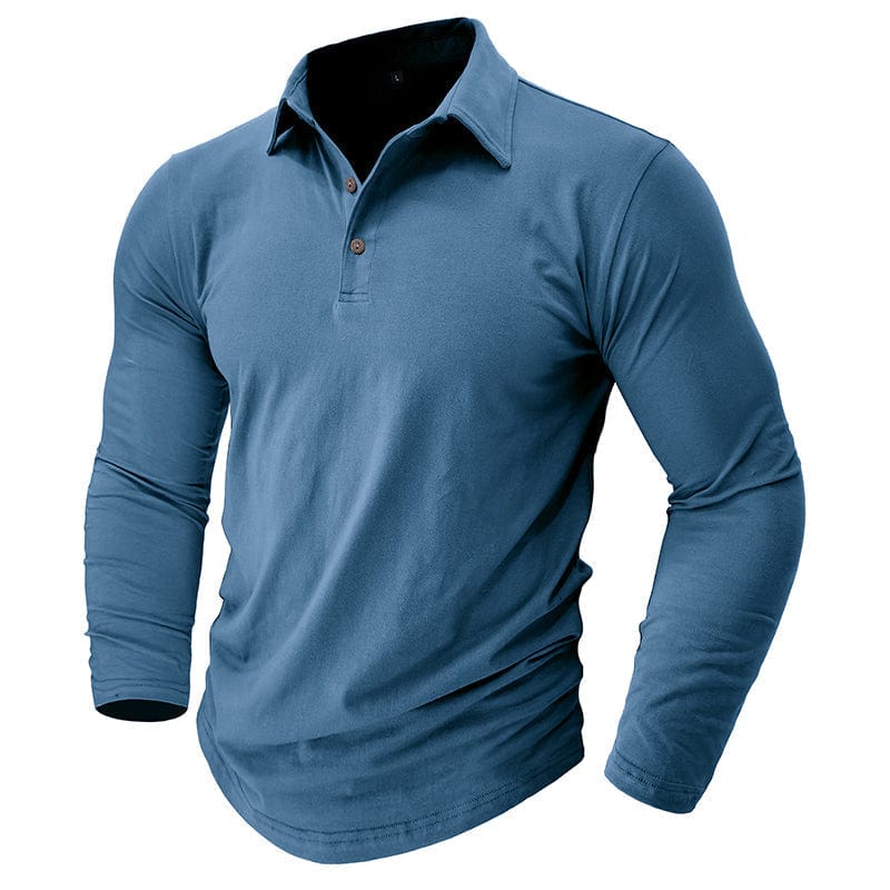 Premium Long-Sleeve Polo Shirt | Stylish Cotton Blend | Casual Wear - Satinni