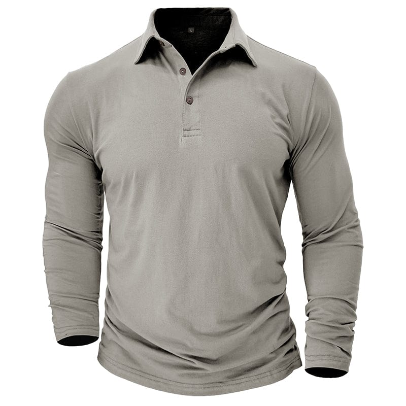 Premium Long-Sleeve Polo Shirt | Stylish Cotton Blend | Casual Wear - Satinni