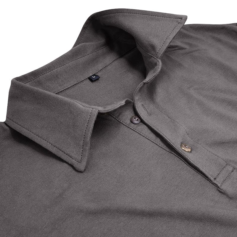 Premium Long-Sleeve Polo Shirt | Stylish Cotton Blend | Casual Wear - Satinni