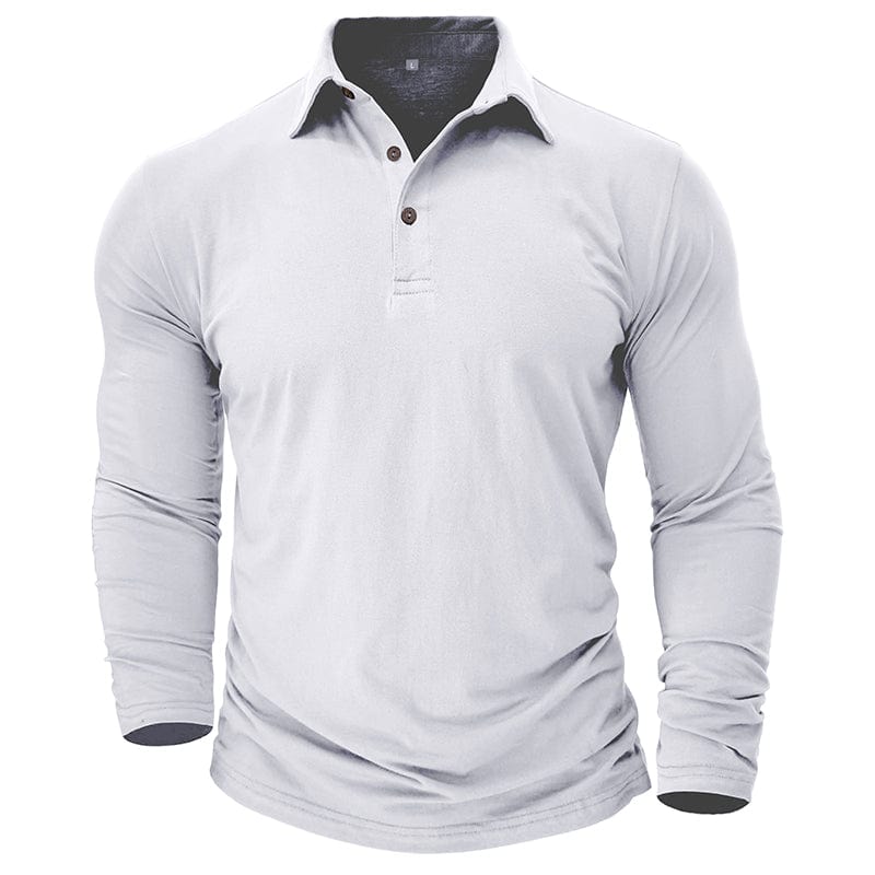 Premium Long-Sleeve Polo Shirt | Stylish Cotton Blend | Casual Wear - Satinni
