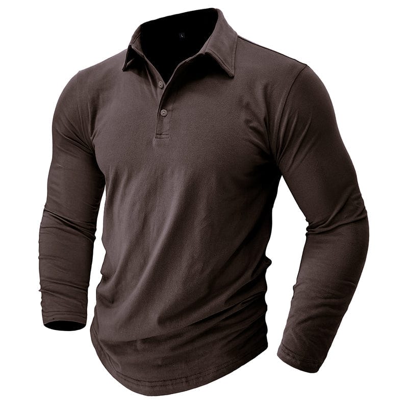 Premium Long-Sleeve Polo Shirt | Stylish Cotton Blend | Casual Wear - Satinni