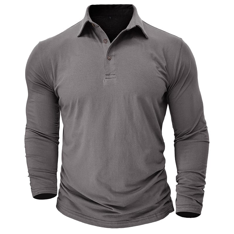 Premium Long-Sleeve Polo Shirt | Stylish Cotton Blend | Casual Wear - Satinni