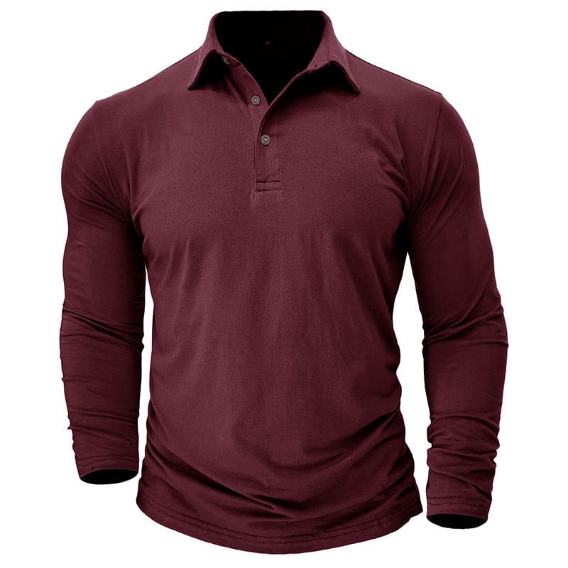 Premium Long-Sleeve Polo Shirt | Stylish Cotton Blend | Casual Wear - Satinni