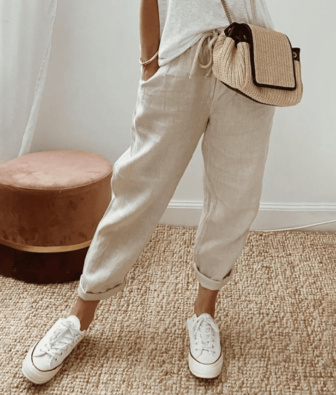 Printed Lace Casual Pants for Everyday Wear - Comfortable and Stylish Design - Satinni