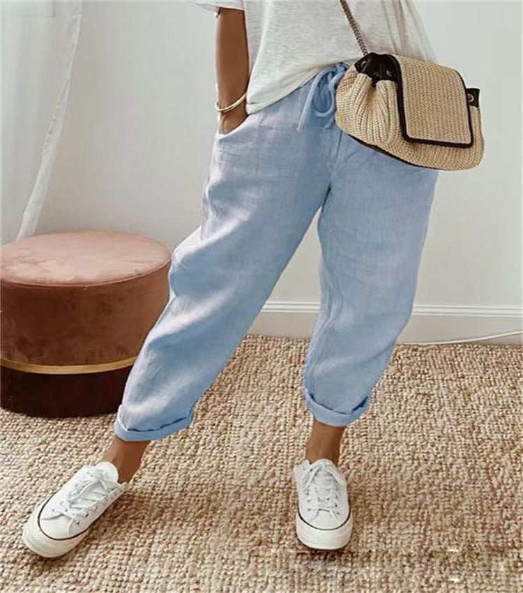 Printed Lace Casual Pants for Everyday Wear - Comfortable and Stylish Design - Satinni