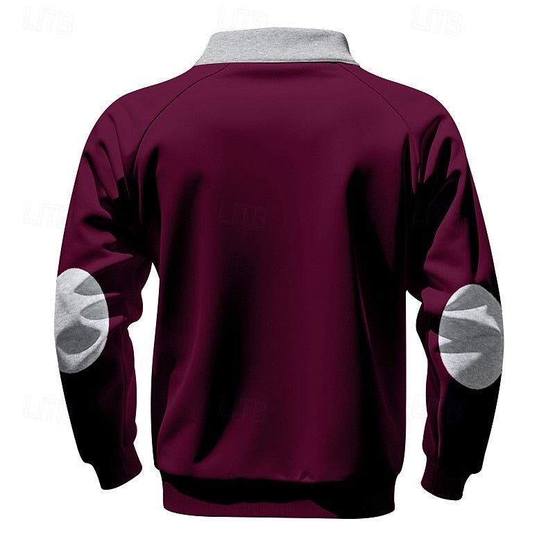 Quarter-Zip Color Block Pullover for Men | Soft Fabric | Casual Wear - Satinni