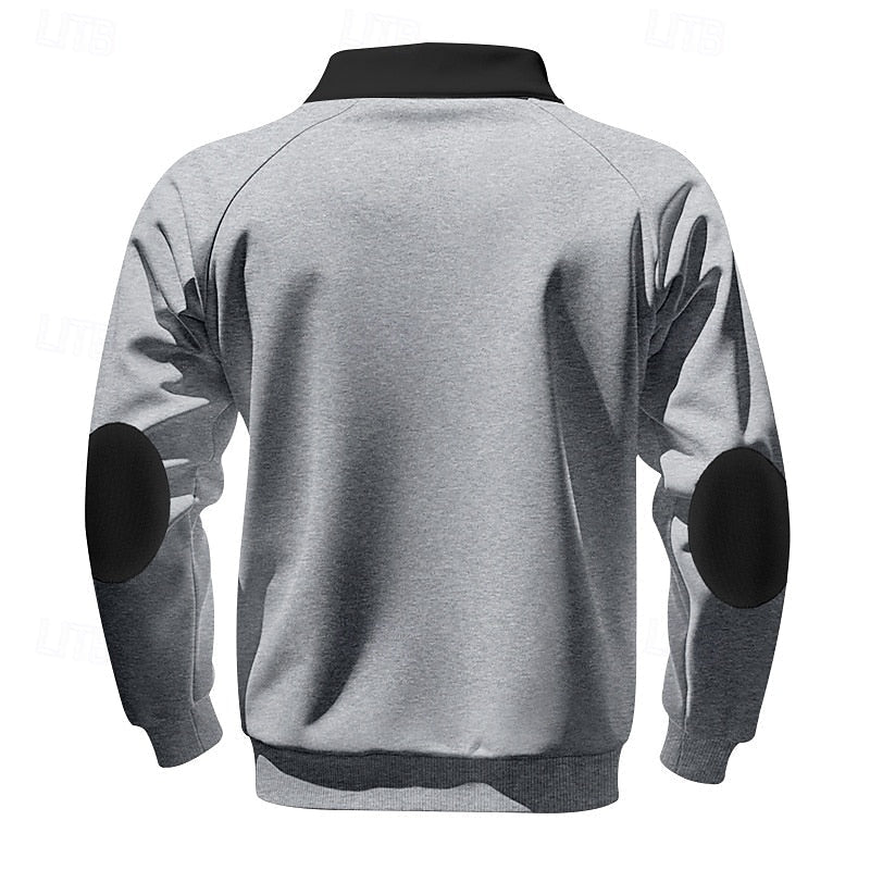 Quarter-Zip Color Block Pullover for Men | Soft Fabric | Casual Wear - Satinni