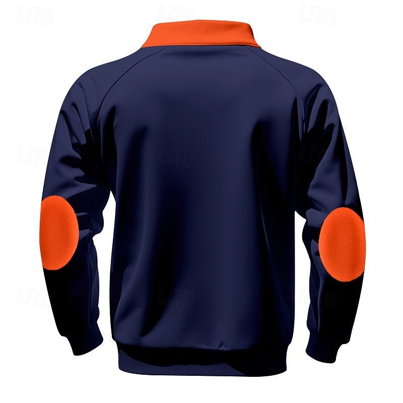 Quarter-Zip Color Block Pullover for Men | Soft Fabric | Casual Wear - Satinni