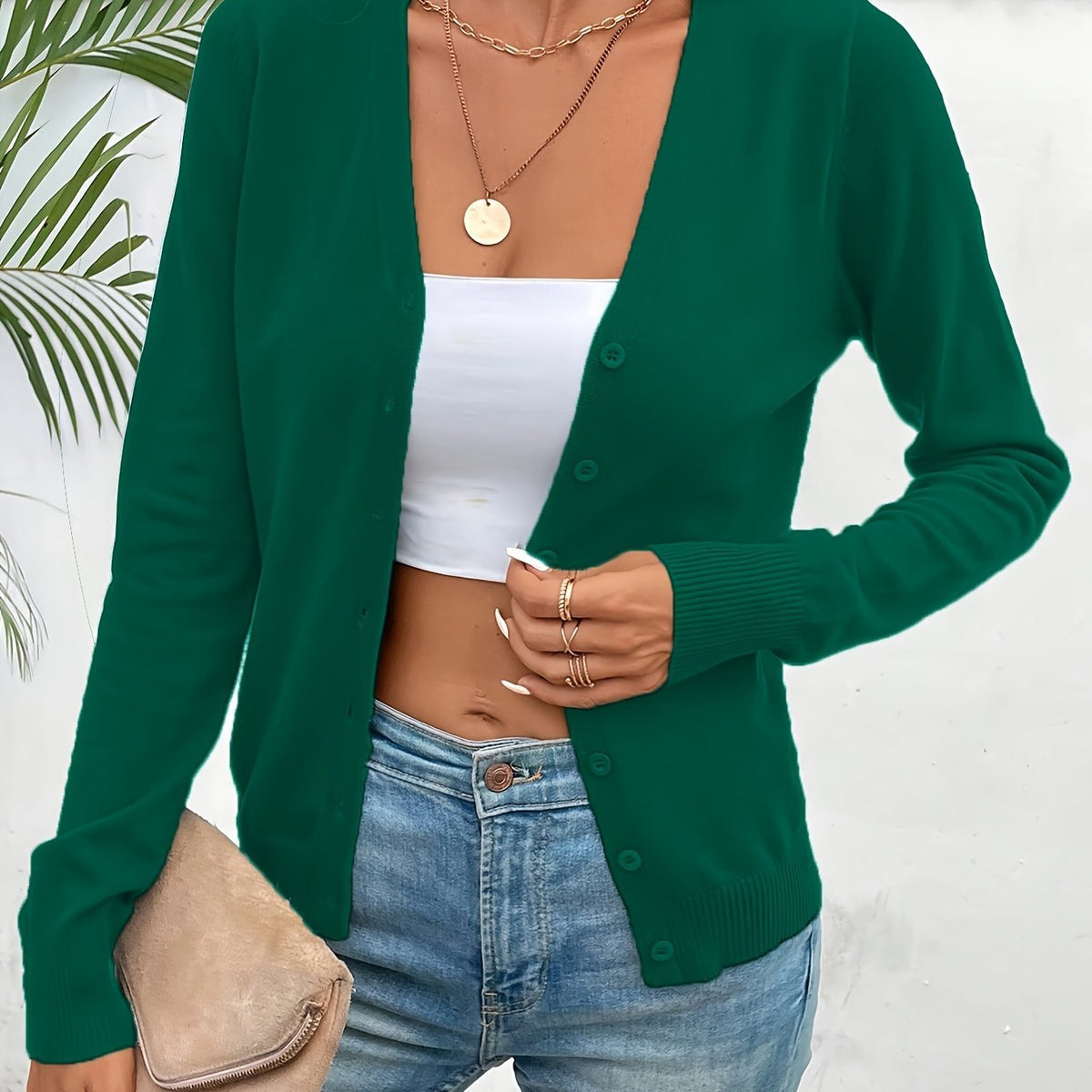 Refined Everyday Cardigan for Women - Soft Knit, Casual Layering Piece - Satinnis