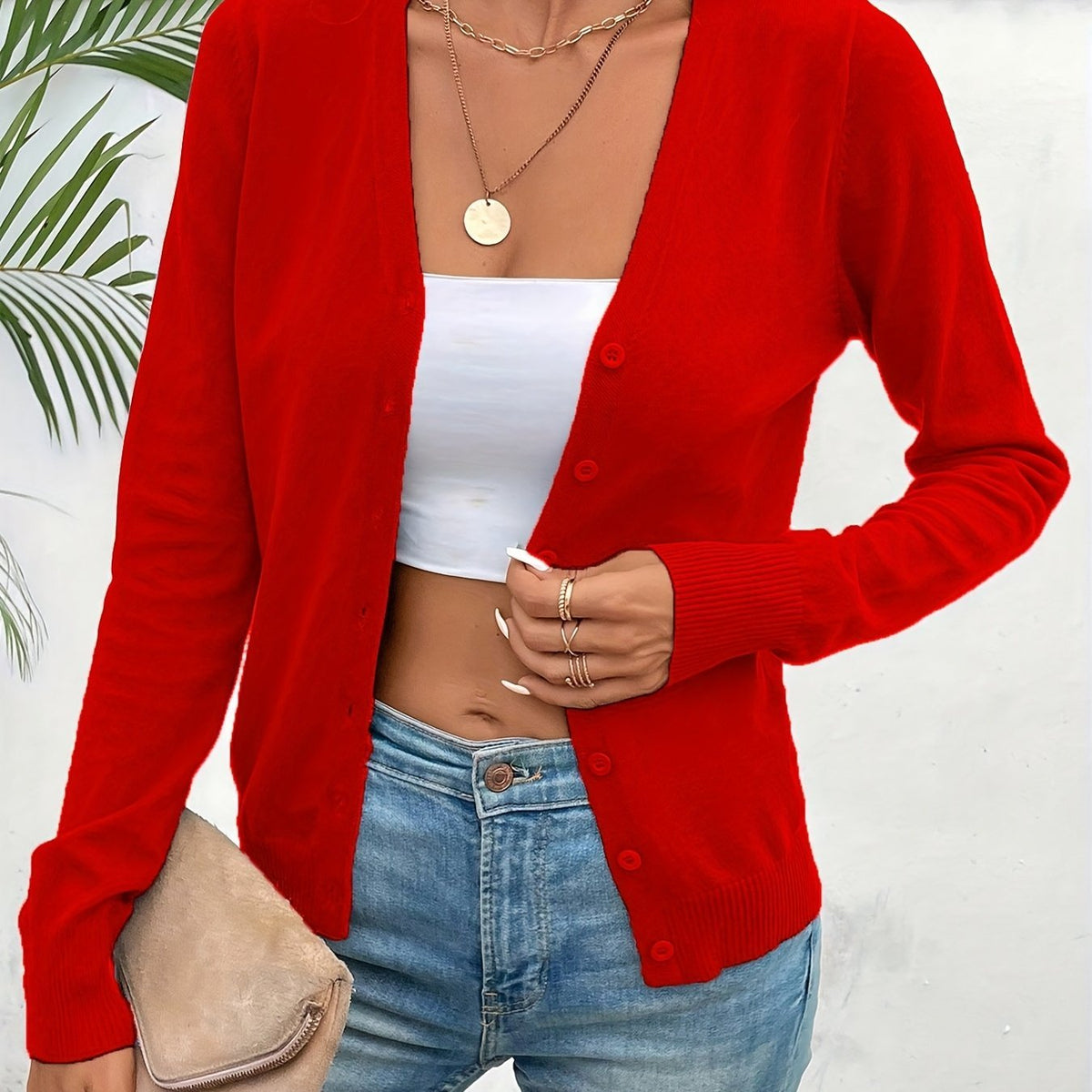 Refined Everyday Cardigan for Women - Soft Knit, Casual Layering Piece - Satinnis