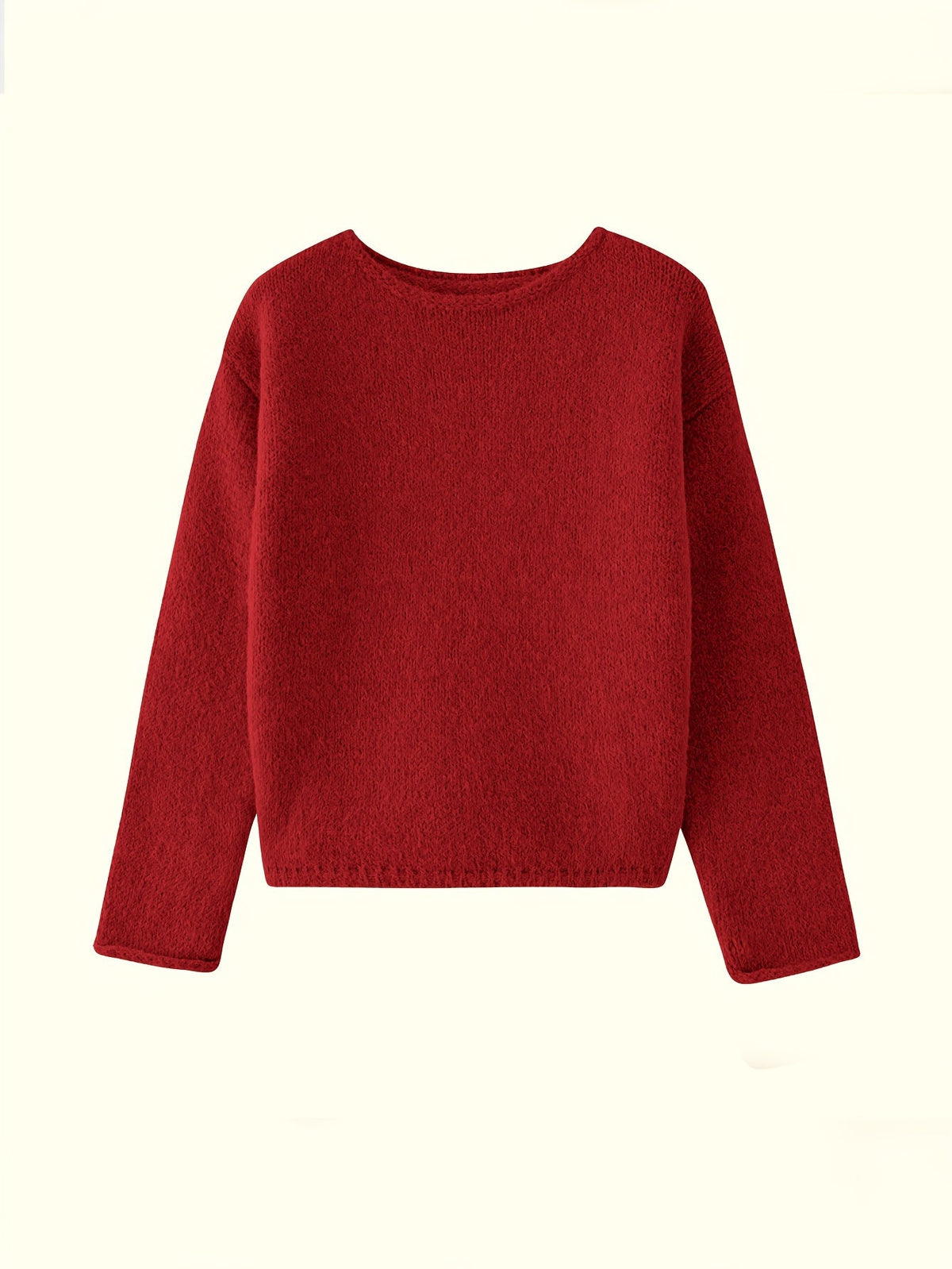 Relaxed Crew Neck Sweater for Women - Soft Knit Casual Pullover - Satinni