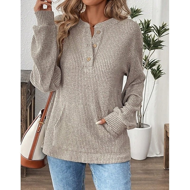 Relaxed Fit Henley Top in Soft Cotton for Casual Everyday Wear - Satinni