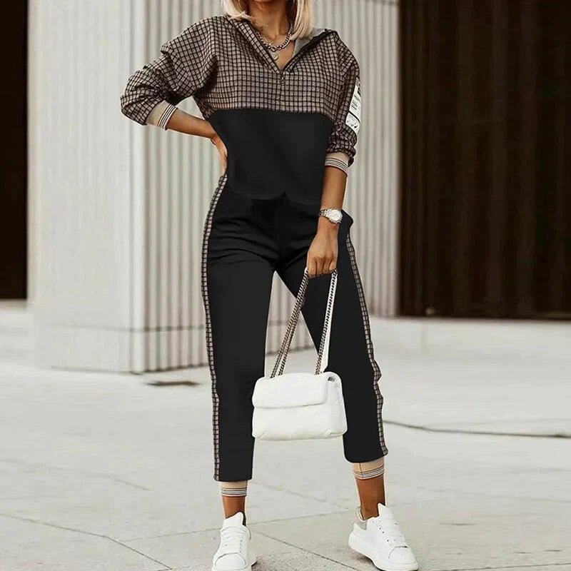 Relaxed Half-Zip Tracksuit for Women | Comfortable Cotton Blend | Casual Wear - Satinni
