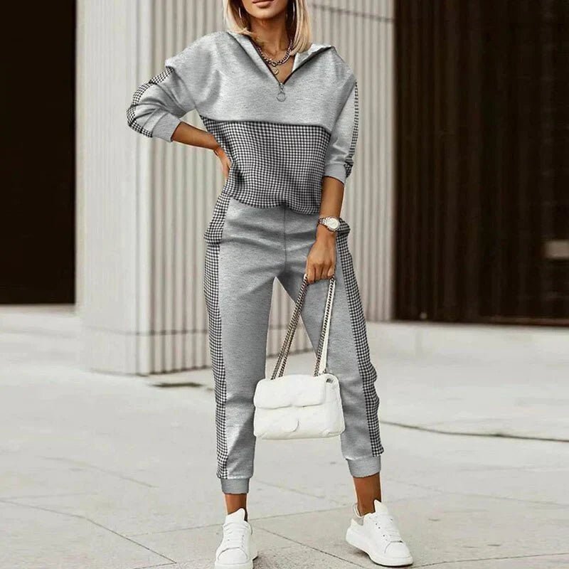 Relaxed Half-Zip Tracksuit for Women | Comfortable Cotton Blend | Casual Wear - Satinni