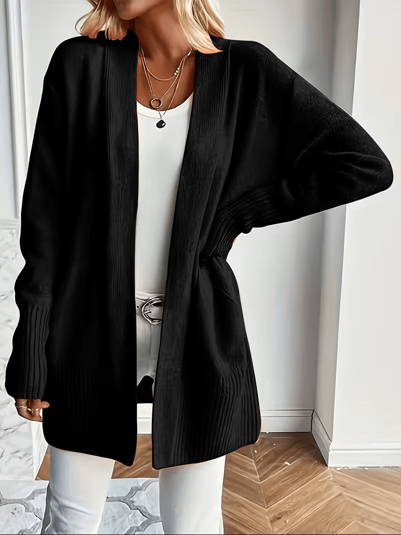 Relaxed Open-Front Cardigan in Soft Knit for Casual Wear - Satinnis