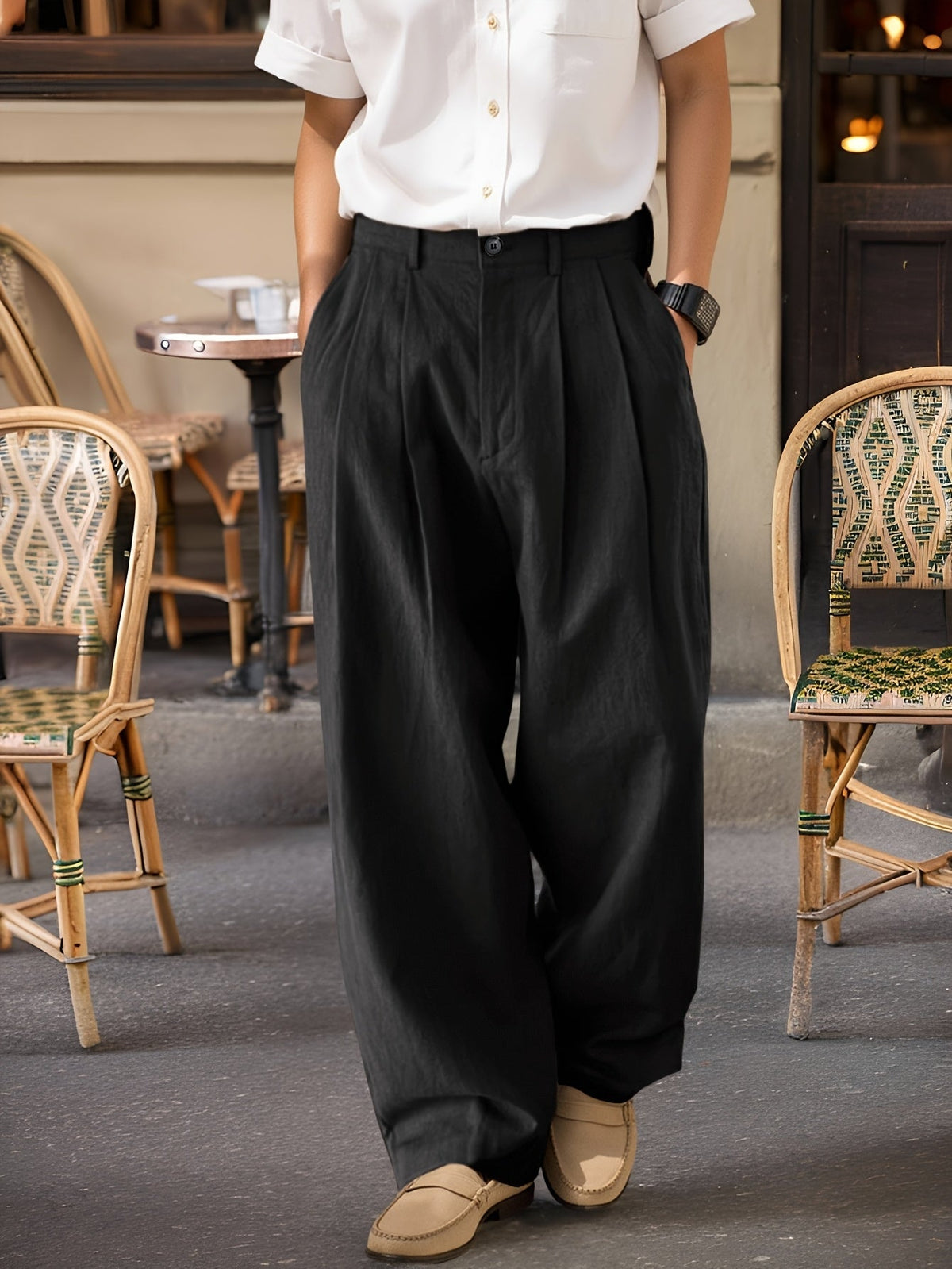 Relaxed Tailored Trousers for Men | Comfortable Fit | Casual or Office Wear - Satinni
