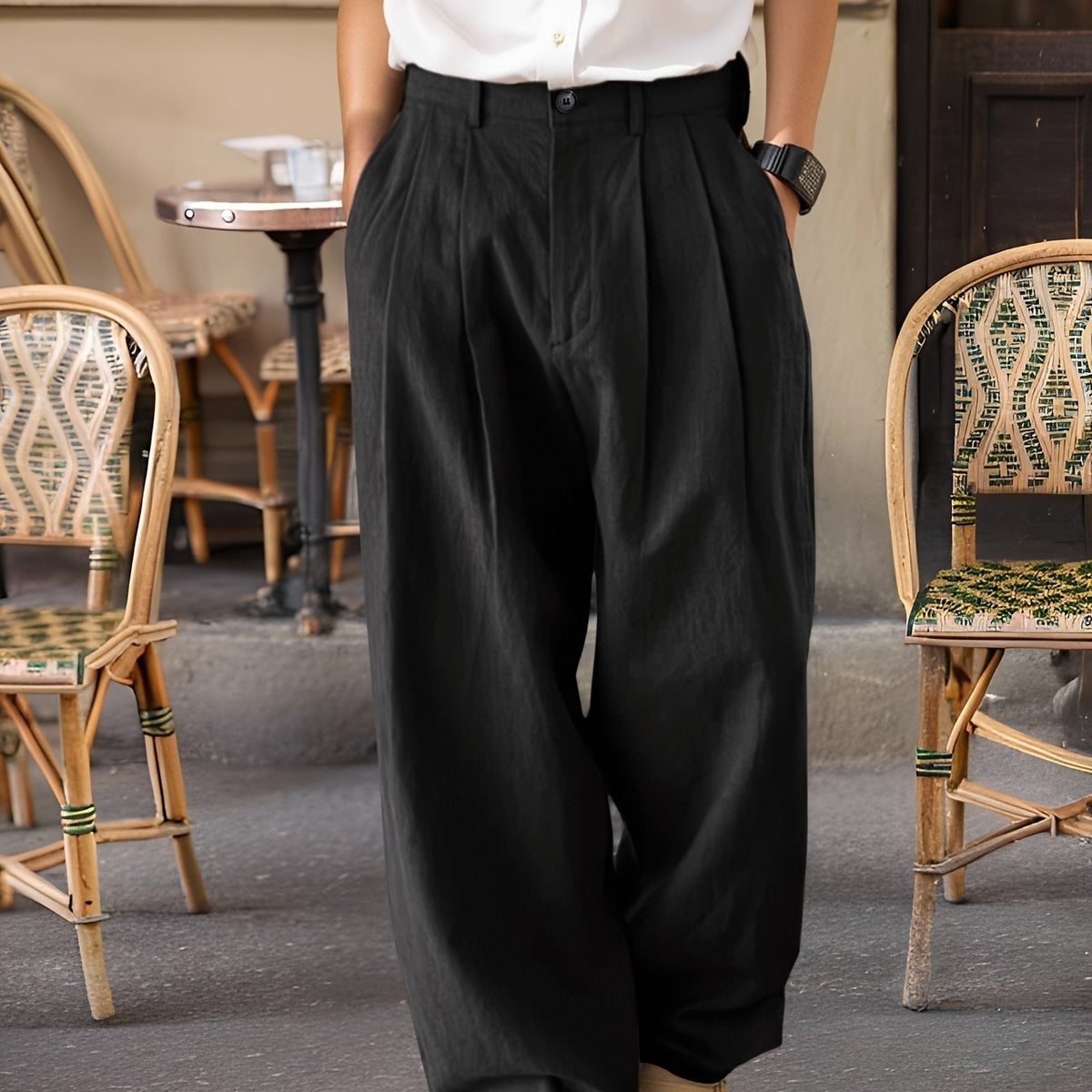Relaxed Tailored Trousers for Men | Comfortable Fit | Casual or Office Wear - Satinni