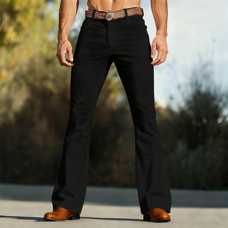 Retro Flared Trousers in Soft Fabric for Casual or Dressy Outfits - Satinni