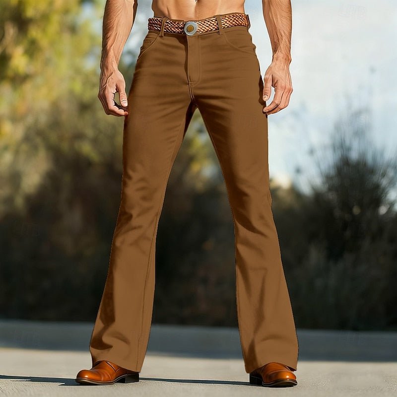 Retro Flared Trousers in Soft Fabric for Casual or Dressy Outfits - Satinni