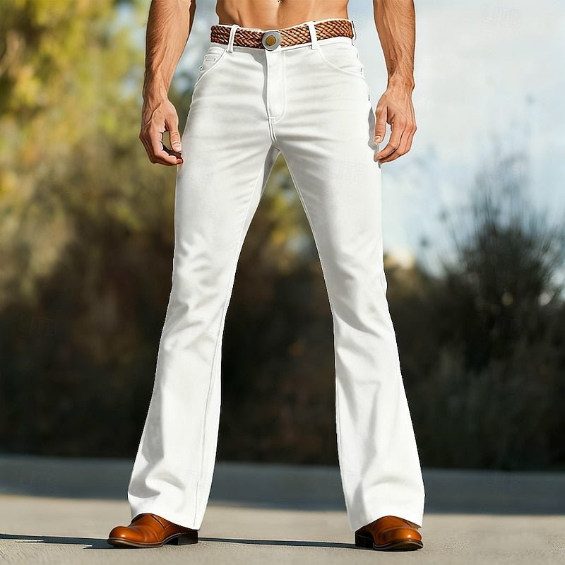 Retro Flared Trousers in Soft Fabric for Casual or Dressy Outfits - Satinni