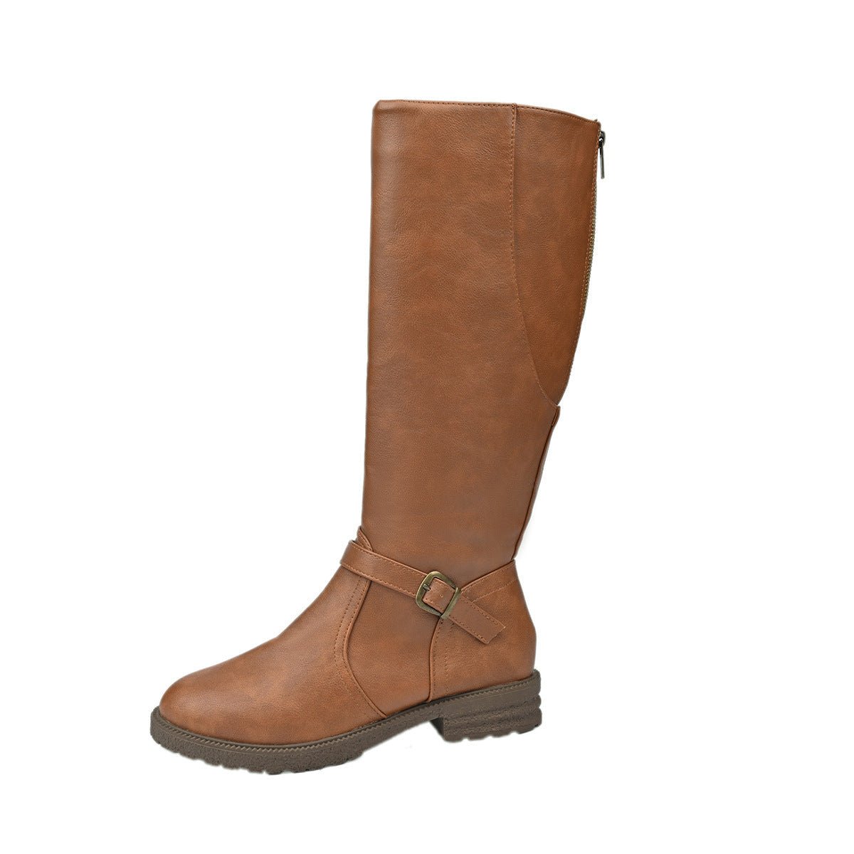 Retro High Knight Boots Large Size Side Zipper – Casual, Everyday Wear - Satinni