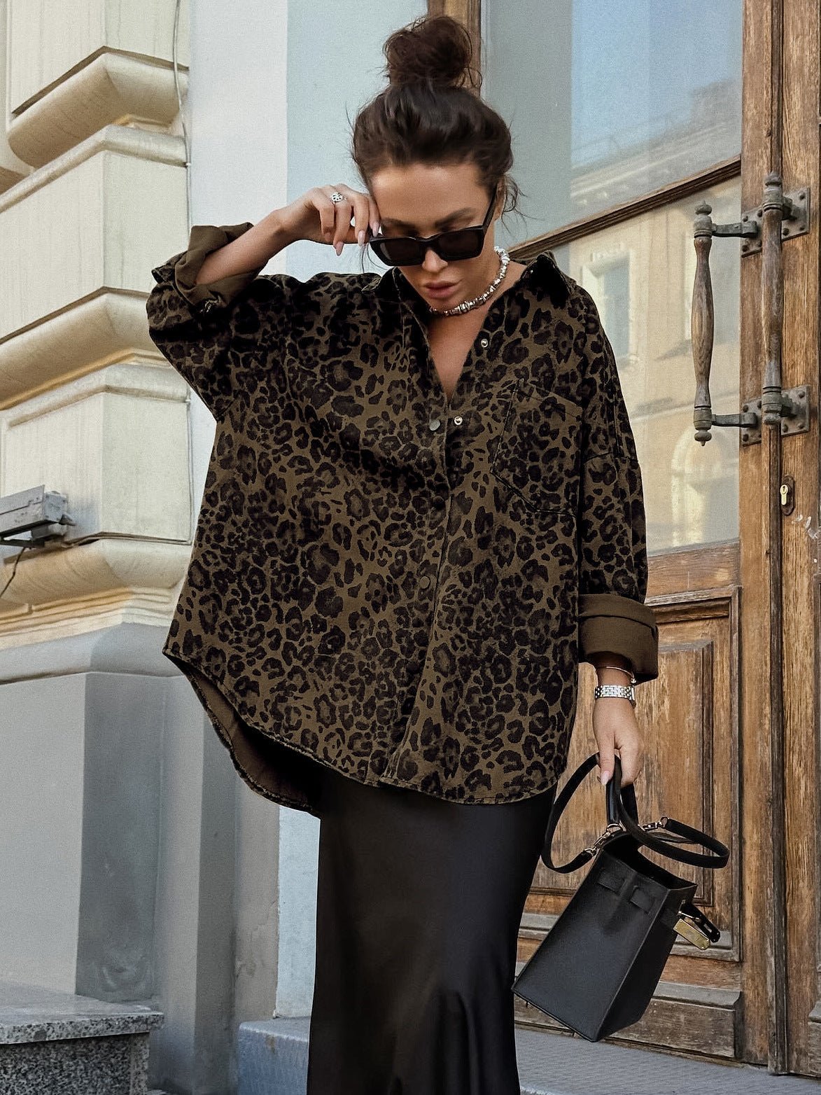 Retro Leopard Print Casual Jacket – Autumn Fashion, Everyday Wear - Satinni