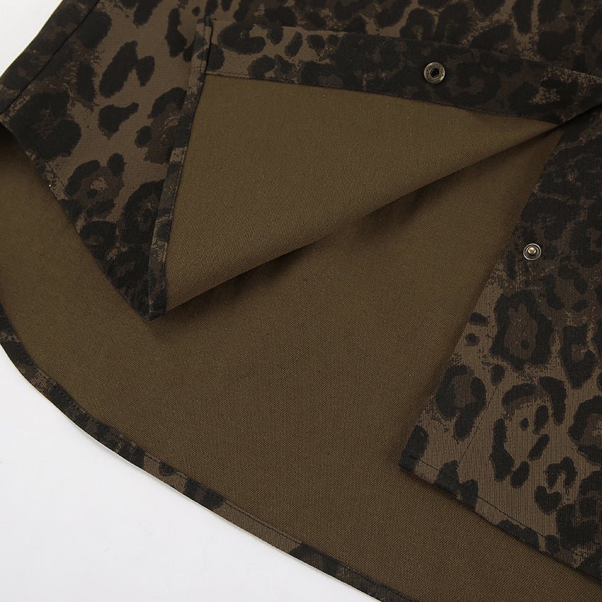 Retro Leopard Print Casual Jacket – Autumn Fashion, Everyday Wear - Satinni