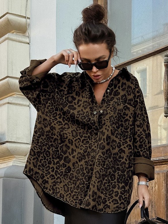Retro Leopard Print Casual Jacket – Autumn Fashion, Everyday Wear - Satinni