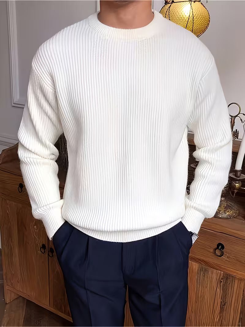 Ribbed Knit Long Sleeve Shirt for Casual Wear in Soft Cotton Blend - Satinni
