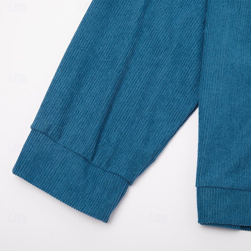 Ribbed Textured Jacket for Men | Casual Outerwear in Soft Fabric - Satinni