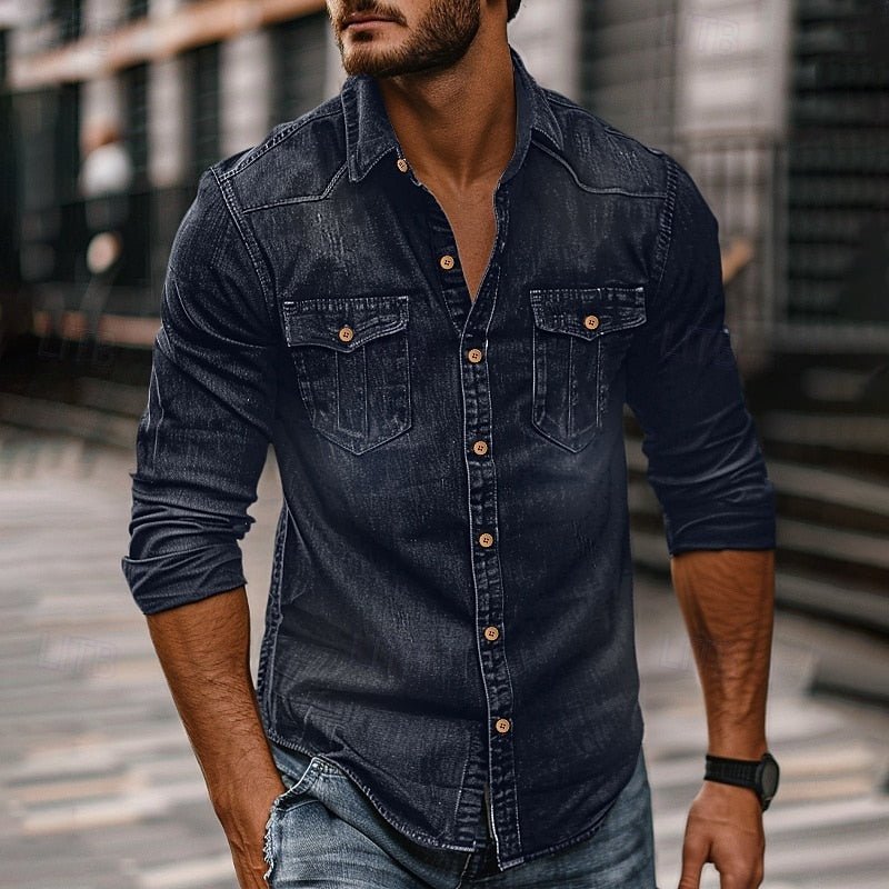 Rugged Button-Up Shirt for Outdoor Adventures - Durable Cotton Blend Fabric - Satinni