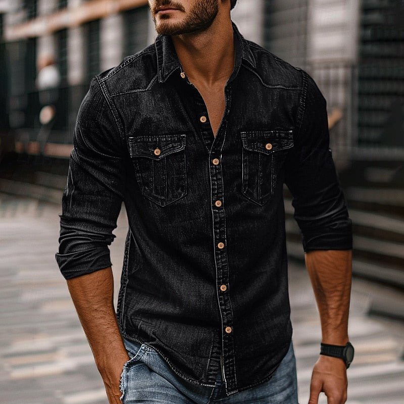 Rugged Button-Up Shirt for Outdoor Adventures - Durable Cotton Blend Fabric - Satinni