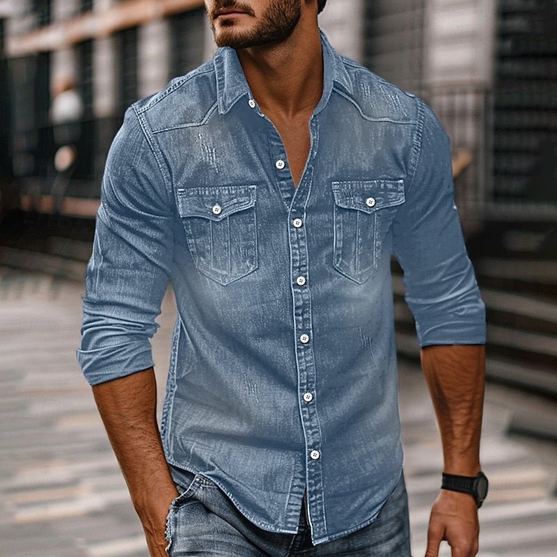 Rugged Button-Up Shirt for Outdoor Adventures - Durable Cotton Blend Fabric - Satinni