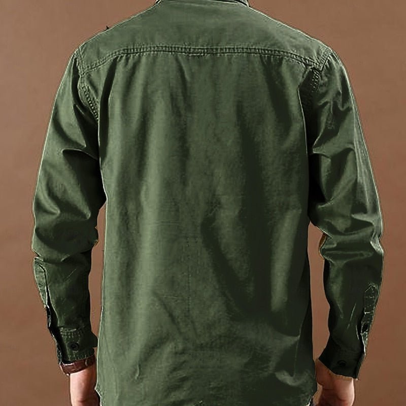 Rugged Western Work Shirt | Durable Cotton Blend | Long Sleeve | Men's Apparel - Satinnis