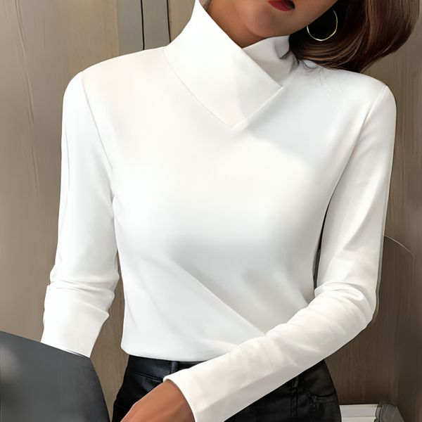 Sculpted Soft-Touch Turtleneck Sweater for Women - Cozy Casual Wear - Satinni