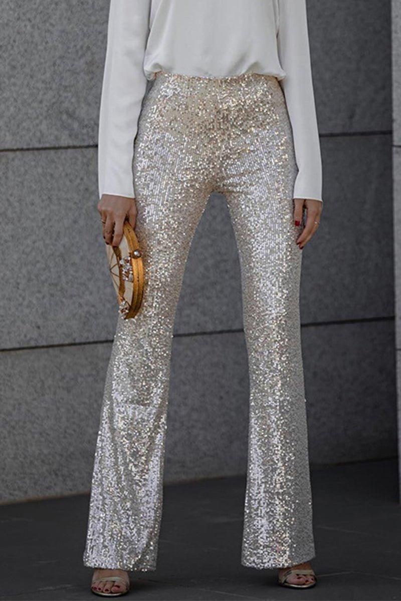 Shimmering Flared Pants in Soft Fabric for Casual or Evening Wear - Satinnis