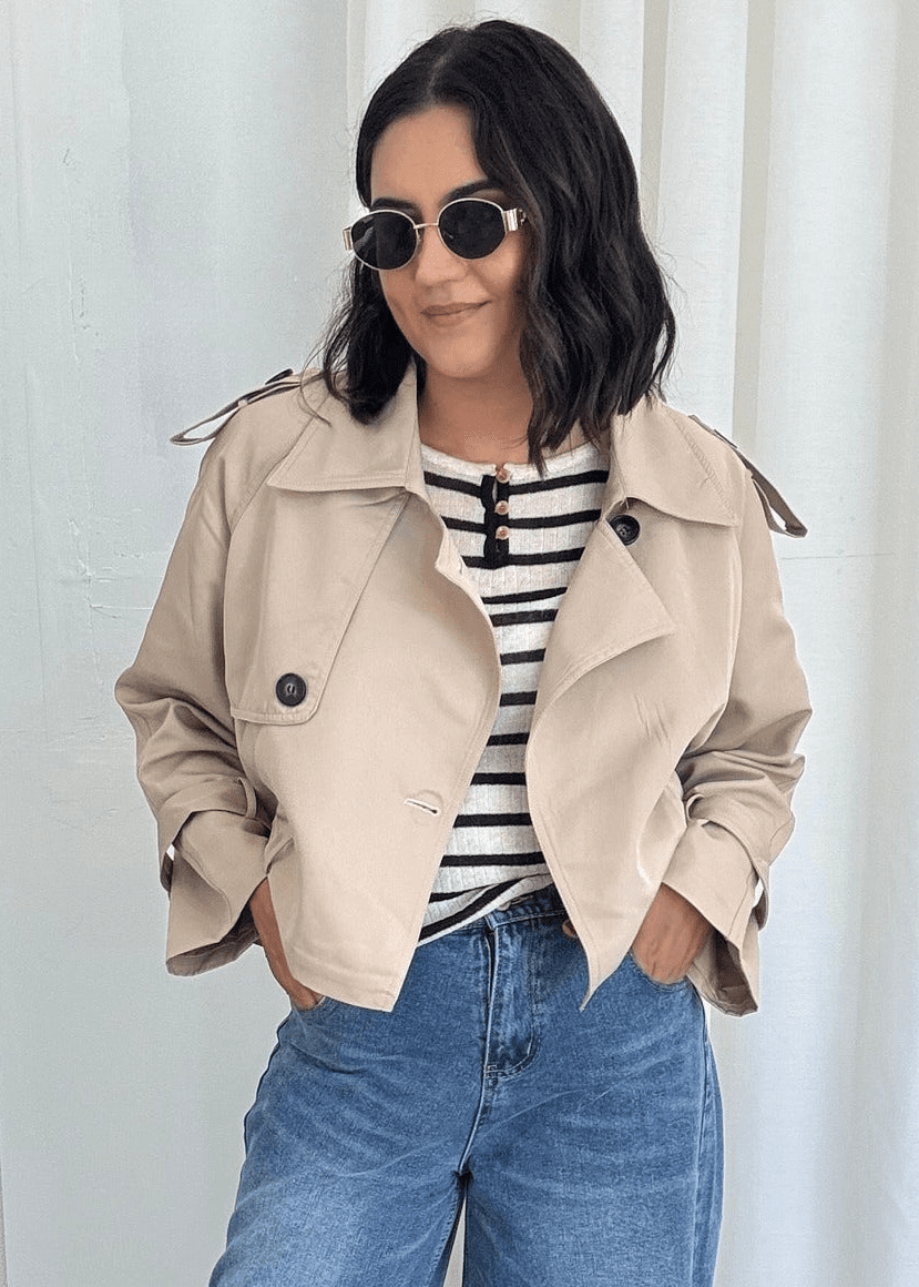 Short Trench Coat – Casual, Office Wear - Satinni