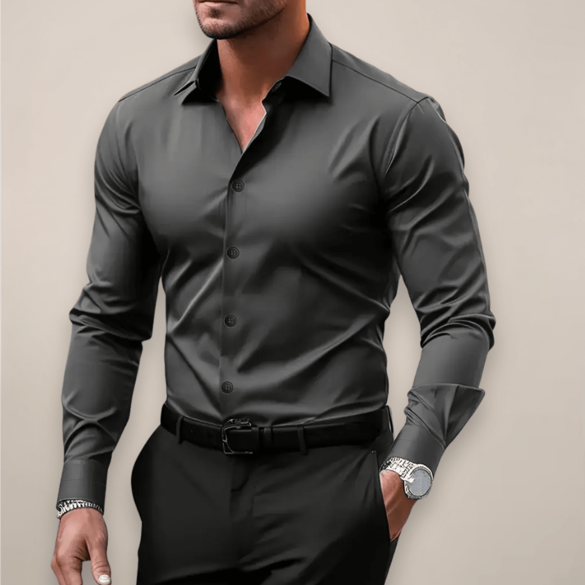 Slim Fit Dress Shirt | Cotton Blend | Refined Style | Office & Casual Wear - Satinni