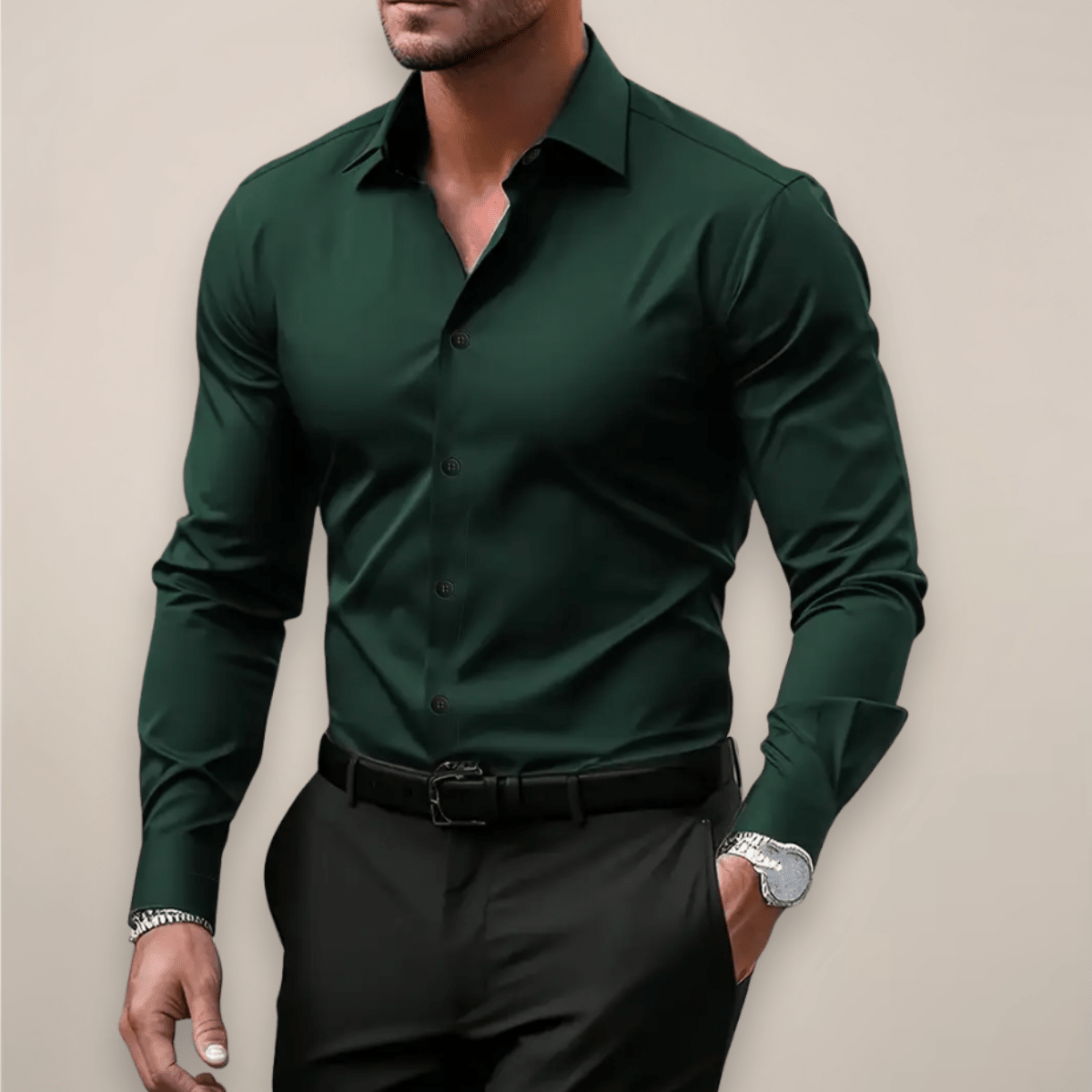 Slim Fit Dress Shirt | Cotton Blend | Refined Style | Office & Casual Wear - Satinni