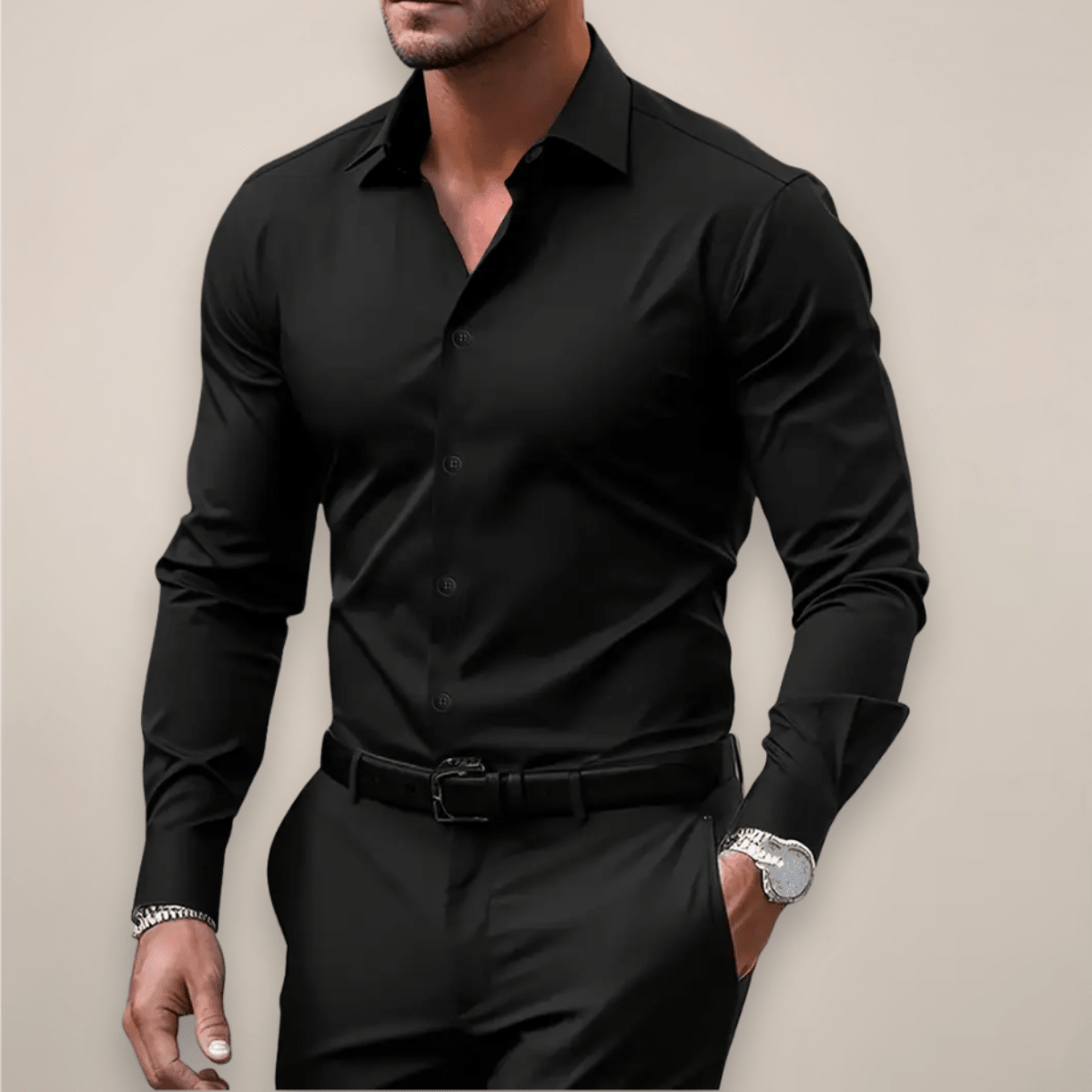 Slim Fit Dress Shirt | Cotton Blend | Refined Style | Office & Casual Wear - Satinni
