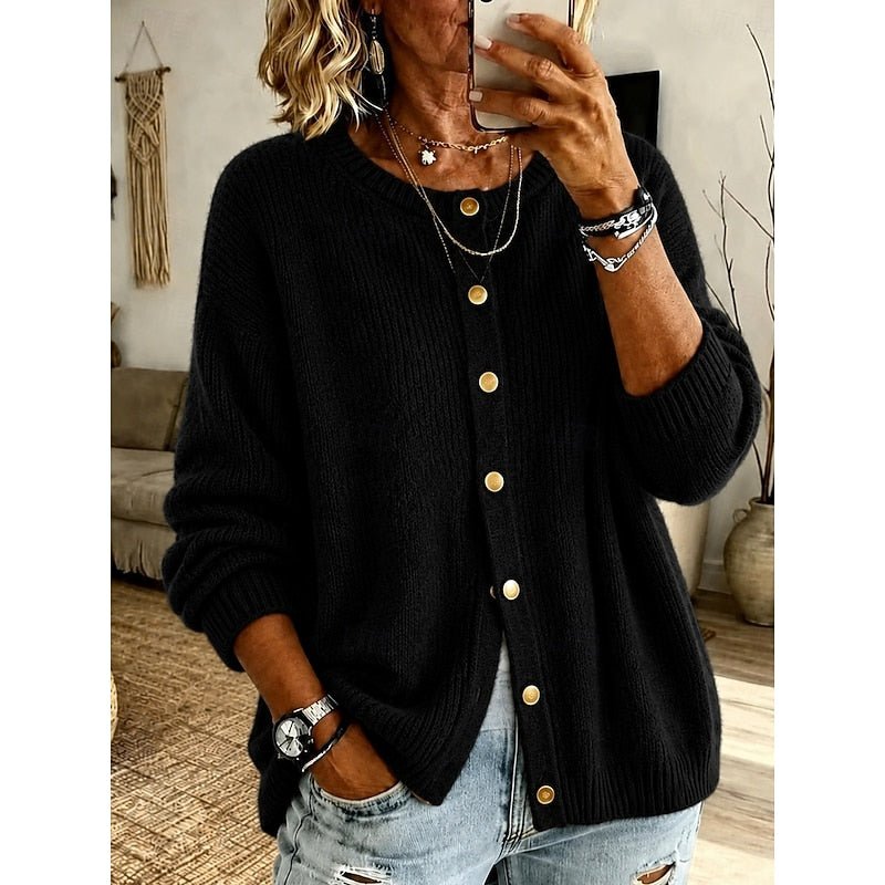 Soft Button-Front Cardigan in Cozy Knit for Casual Wear - Satinni