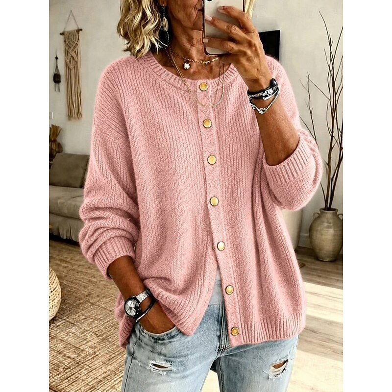 Soft Button-Front Cardigan in Cozy Knit for Casual Wear - Satinni