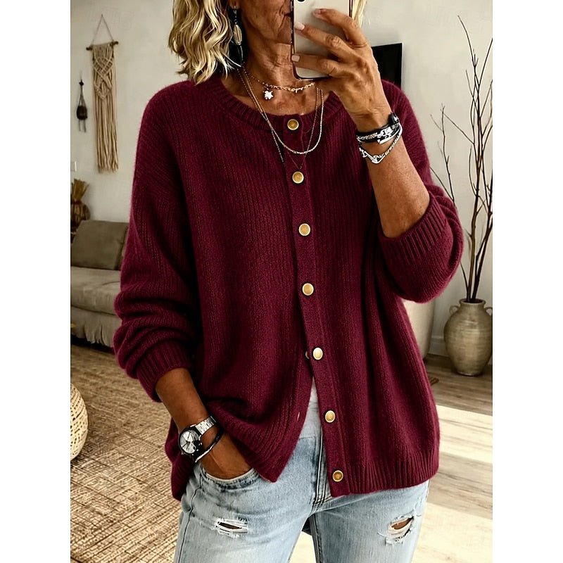 Soft Button-Front Cardigan in Cozy Knit for Casual Wear - Satinni