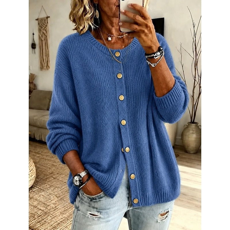 Soft Button-Front Cardigan in Cozy Knit for Casual Wear - Satinni
