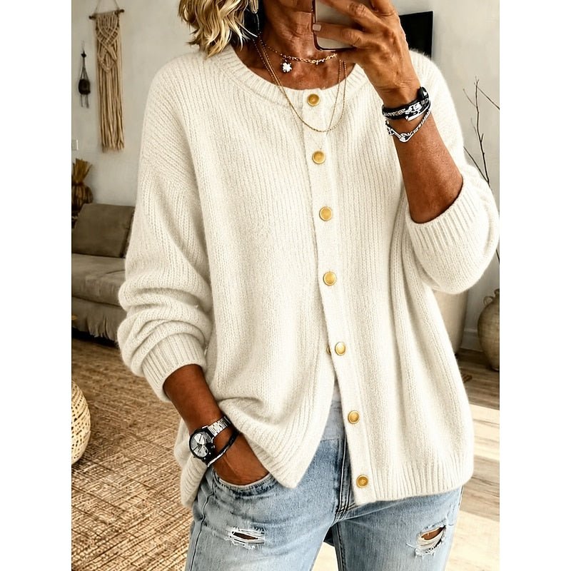 Soft Button-Front Cardigan in Cozy Knit for Casual Wear - Satinni