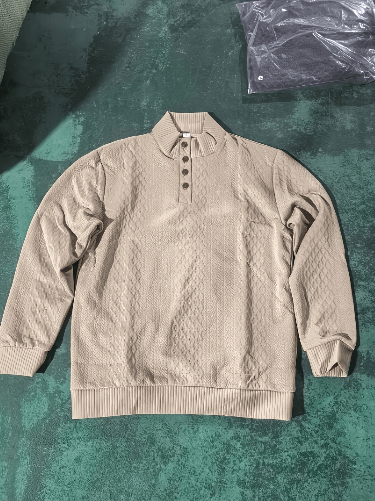 Stand Collar Button Henley Sweater for Men | Comfortable Knit Casual Wear - Satinni