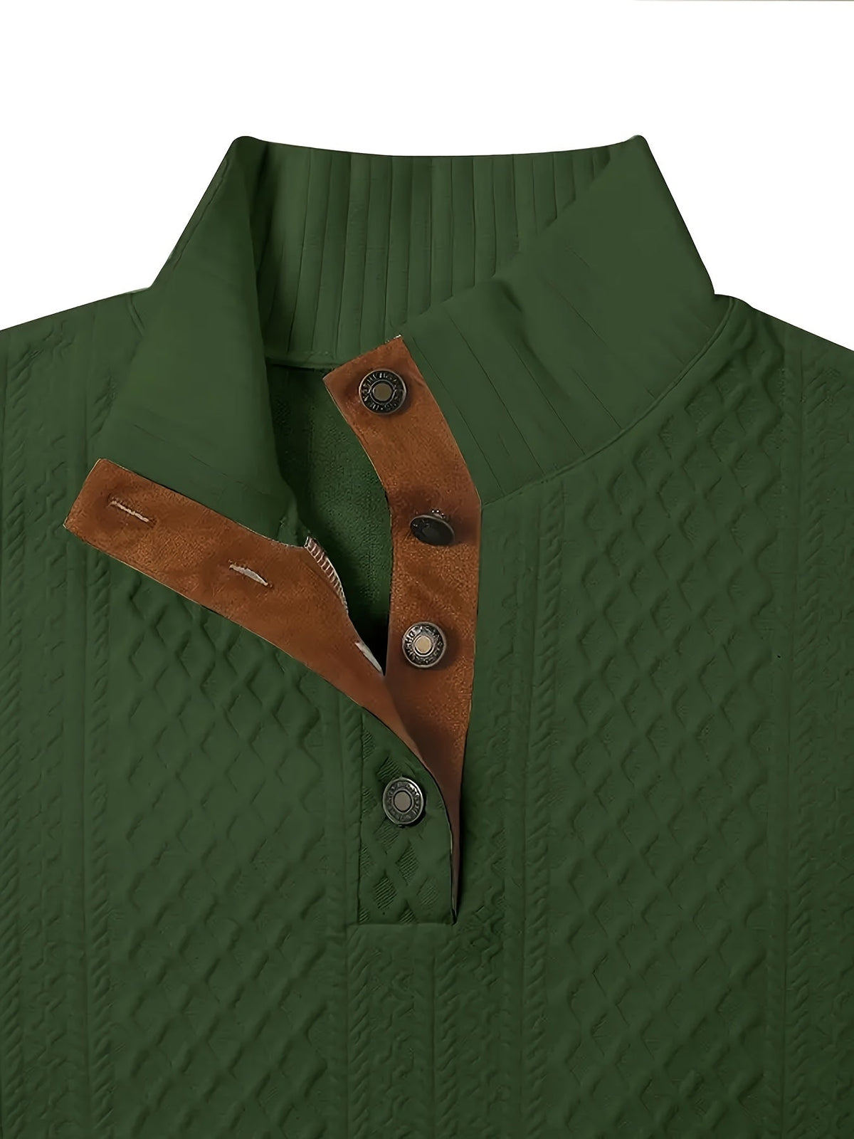 Stand Collar Button Henley Sweater for Men | Comfortable Knit Casual Wear - Satinni